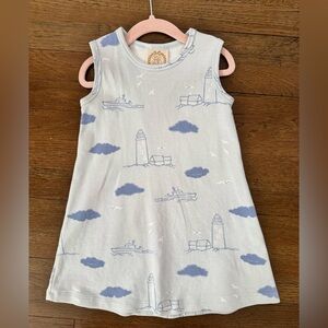 The Beaufort Bonnet Company Light Blue light house blue Polly play dress